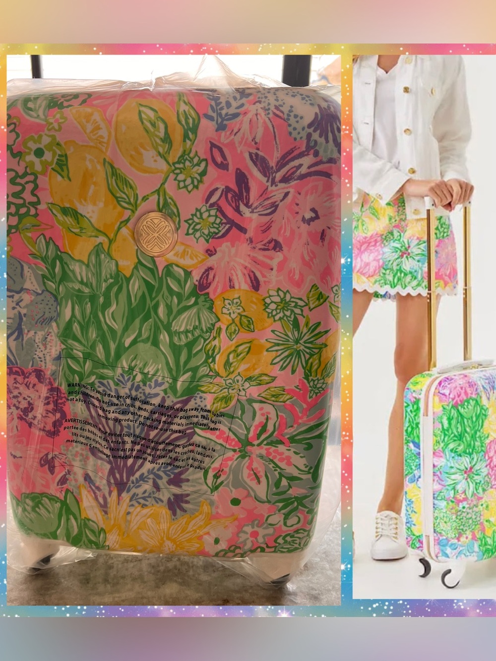 Lilly Pulitzer Bright Delight Patch Rolling Suitcase
